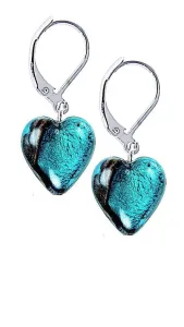 Lampglas Orecchini Turquoise Heart con argento puro nelle perle Lampglas ELH5