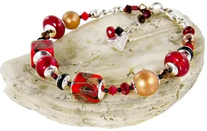 Lampglas Particolare collana Bloody Mary con oro 24 carati nelle perle Lampglas BCU11