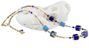 Lampglas Particolare collana da donna Ice Queen realizzata con perle Lampglas NCU15