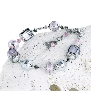 Lampglas Romantico bracciale Delicate Pink con perle Lampglas BCU40