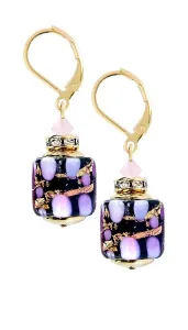 Lampglas RomanticRomantici orecchini Sakura Cubes con oro a 24 carati nelle perle Lampglas ECU46