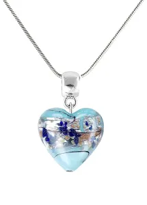 Lampglas Splendida collana Ice Heart con argento puro nella perla Lampglas NLH29