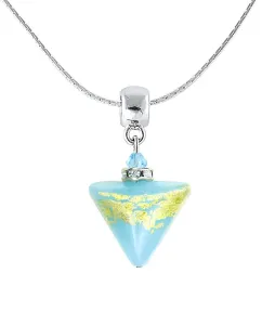 Lampglas Splendida collana Morning Sky Triangle d´oro con 24 carati nella perla Lampglas NTA11