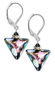Lampglas Splendidi orecchini Crazy Triangle con oro 24 carati nelle perle triangolari Lampglas ETA15