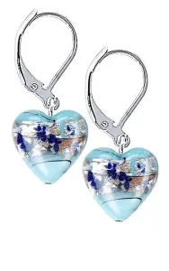 Lampglas Splendidi orecchini Ice Heart con argento puro nelle perle Lampglas ELH29