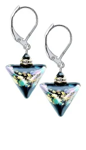 Lampglas Splendidi orecchini Night Flower Triangle con oro 24 carati in perle Lampglas ETA3