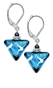Lampglas Splendidi orecchini Sea Wave Triangle con argento puro nelle perle Lampglas ETA12
