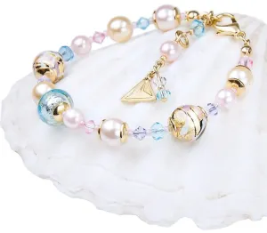 Lampglas Splendido bracciale Romantic Roots con perle Lampglas con oro 24 carati BP13
