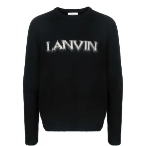 Lanvin - Mens logo-intarsia jumper Black - S BLACK