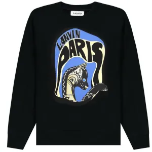 Lanvin Men's Graphic Print Sweater Black - BLACK M