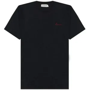 Lanvin Men's Embroidered T-shirt Black - BLACK XS