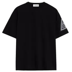 Lanvin Mens Triangle Embroidery T Shirt Black - M BLACK