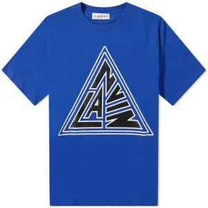 Lanvin Mens Triangular Logo Tee Blue - S BLUE