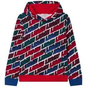 Lanvin Boys All Over Logo Print Hoodie Red - 10Y RED