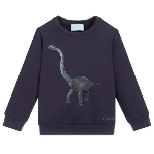 Lanvin Boys Dinosaur Sweatshirt Navy - NAVY 10Y