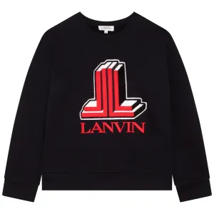 Lanvin Boys Double L Logo Sweater Black - 12Y BLACK