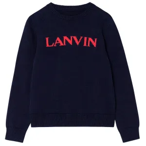 Lanvin Boys Logo Knitwear Navy - 14Y Navy
