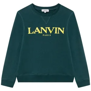 Lanvin Boys Logo Sweatshirt Green - 6Y Green