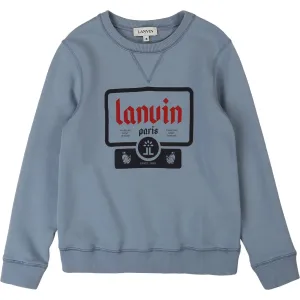 Lanvin Boys Organic Cotton Sweater Blue - BLUE 10Y