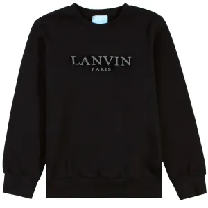 Lanvin Paris Boys Logo Sweatshirt Black - BLACK 8Y