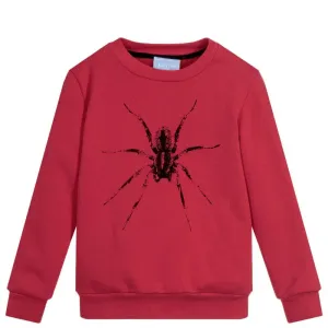 Lanvin Paris Boys Spider Sweatshirt Burgundy - BURGUNDY 10Y