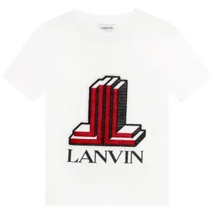 Lanvin Boys Double L Logo T-shirt White - 12Y WHITE
