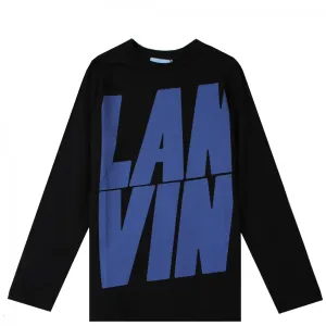Lanvin Boys Graphic Logo Print T-Shirt Black - BLACK 8Y