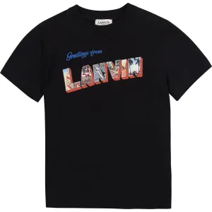 Lanvin Boys Graphic Print T-shirt Navy - NAVY 14Y