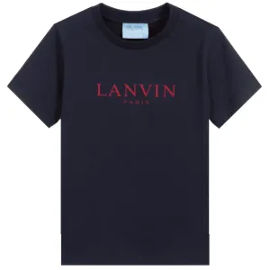 Lanvin Boys Logo T-Shirt Navy - NAVY 10Y
