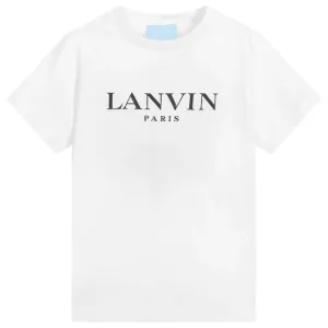 Lanvin Boys Logo T-Shirt White - WHITE 10Y
