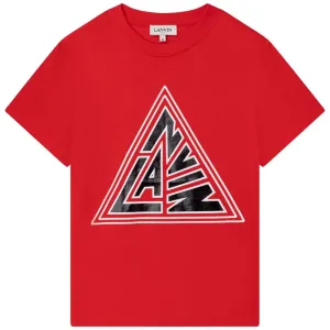Lanvin Boys Triangle Logo T Shirt Red - 14Y Red