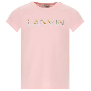 Lanvin Girls Logo T-Shirt Pink - 6Y PINK