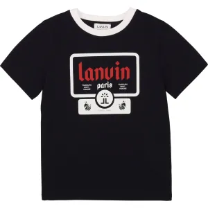 Lanvin Paris Boys Logo T-shirt Navy - NAVY 10Y