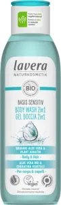 Lavera Gel doccia corpo e capelli con una profumazione naturale neutra per pelli secche e sensibili 2in1 Basis Sensitiv (Body Wash) 250 ml