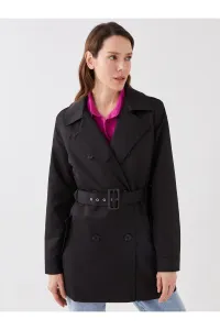 LC Waikiki Women's Trench Coat with Jacket Collar Straight Long Sleeve