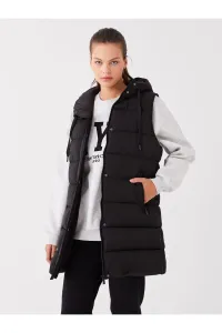 LC Waikiki Hooded Women's Inflatable Vest with Plain Pocket Detail