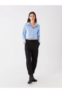 LC Waikiki Women's Elastic Waist Straight Linen Look Trousers
