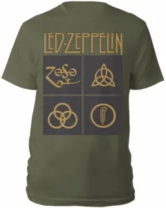 Led Zeppelin Maglietta Symbols & Squares Maschile Green L