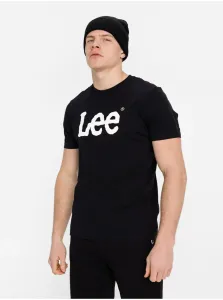Black Men's T-Shirt with Lee Print - Men's #117920