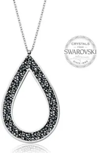 Levien Bellissima collana con cristalli neri SS Rocks Pear 49 grey metal