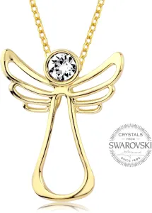 Levien Collana placcata in oro con cristallo chiaro Guardian Angel