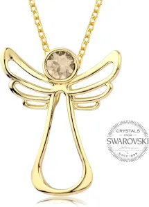 Levien Collana placcata in oro con cristallo Guardian Angel