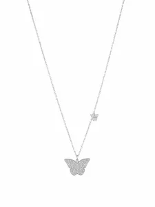 Liu Jo Affascinante collana in acciaio con farfalle Brilliant LJ1638