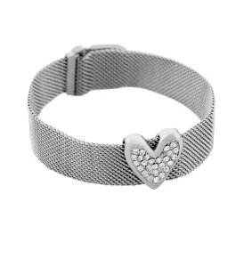 Liu Jo Elegante bracciale con cuore in maglia in acciaio Symbols LJ1866
