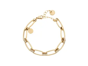 Liu Jo Elegante braccialetto dorato con cristalli LJ1593