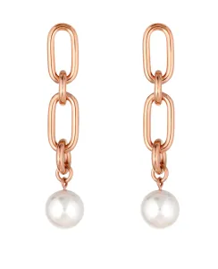 Liu Jo Fashion orecchini placcati in oro rosa con perle LJ1739