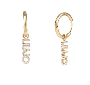 Liu Jo Moderni orecchini a cerchio placcati in oro con pendenti Essential LJ2151