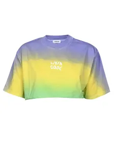 LIVINCOOL - T-shirt Crop Oversize Con Logo In Cotone #1696722