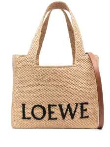 LOEWE - Borsa Tote Loewe Font Media In Rafia #3093368