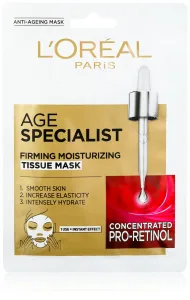 L´Oréal Paris Maschera viso rassodante e levigante con effetto istantaneo in tessuto Age Specialist 45+ (Firming Tissue Mask) 1 pz